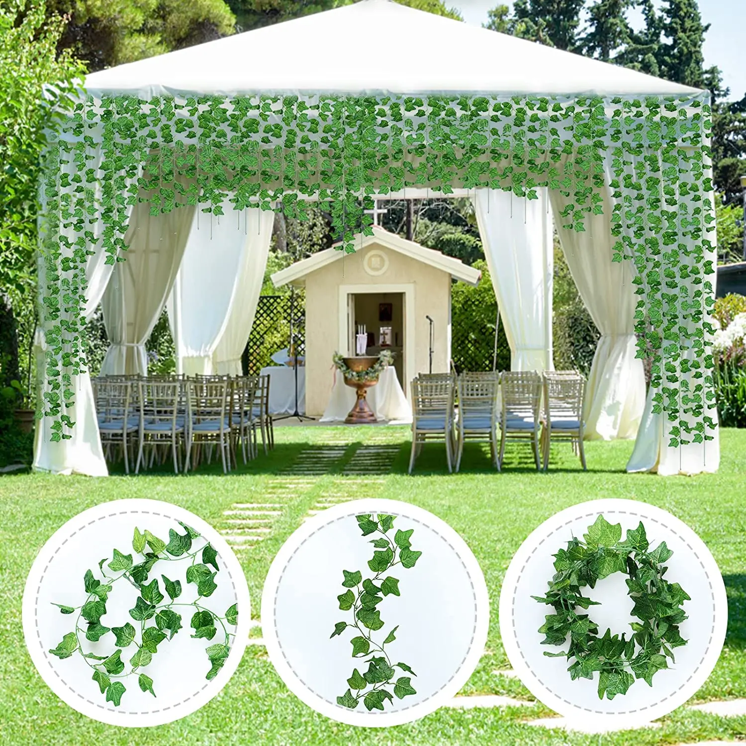 Piante artificiali viti appese decorazioni per la casa foglie finte di seta  verde foglie di ghirlanda fai da te per la decorazione del giardino della  stanza della festa nuziale - AliExpress