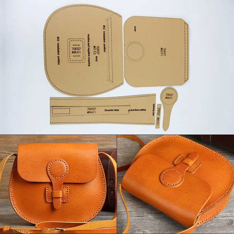 Vintage Shoulder Bag Handmade Leather Stencil Paper Templates DIY Handbag Leather Pattern Template outil pour le cuir