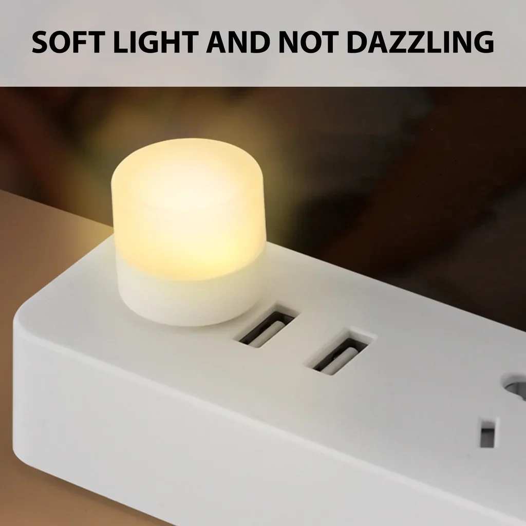Mini USB Night Light Warm White Eye Protection Book Reading Light