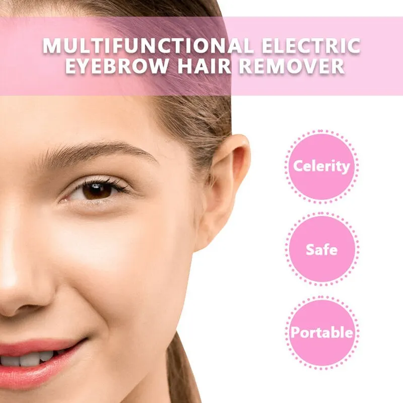Beauty Women Painless Automatic Shaving Trim Eyebrows Electric Eyebrow Trimmer Multi Functional Mini Handle Eyebrow Trimmer Set,Eyebrow Trimmer Blade,Eyebrow Trimmer