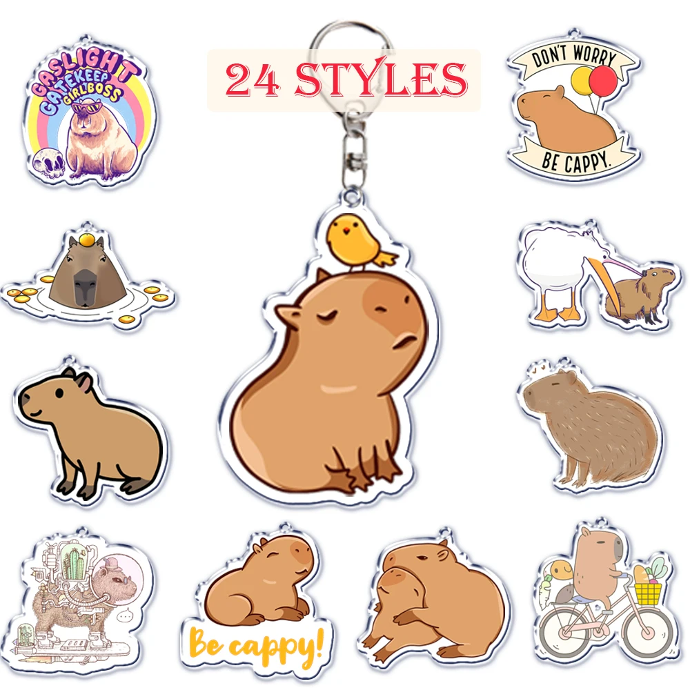 Creative Acrylic Kapibala Keyrings For Gifts Cute Capybara