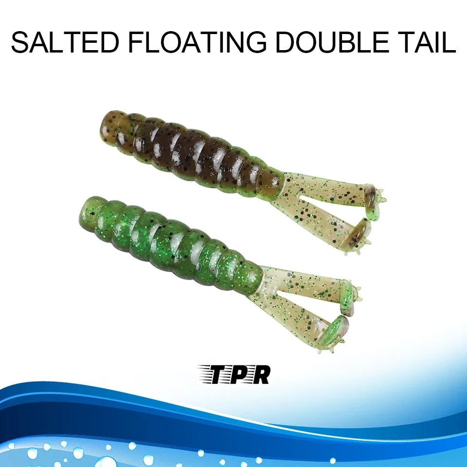 6Pcs/Lot 70CM/3G Soft Fishing Lure Plastic Worm Twin Tail Soft