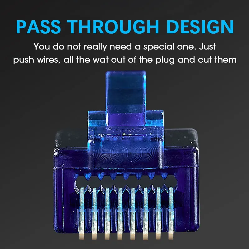 Zoerax Rj45 Cat6 Passar Através de Conectores Cores Sortidas ez para Frisar Stp Plug Modular para Cabo de Rede Stp Sólido ou Encalhado - Imagem 6