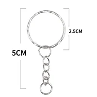 20/100pcs Metal Blank Keyring Keychain Split Rings Keyfob Key Rings Lobster Clasp Key Chain Key Pendant Stainless Steel Rings 6