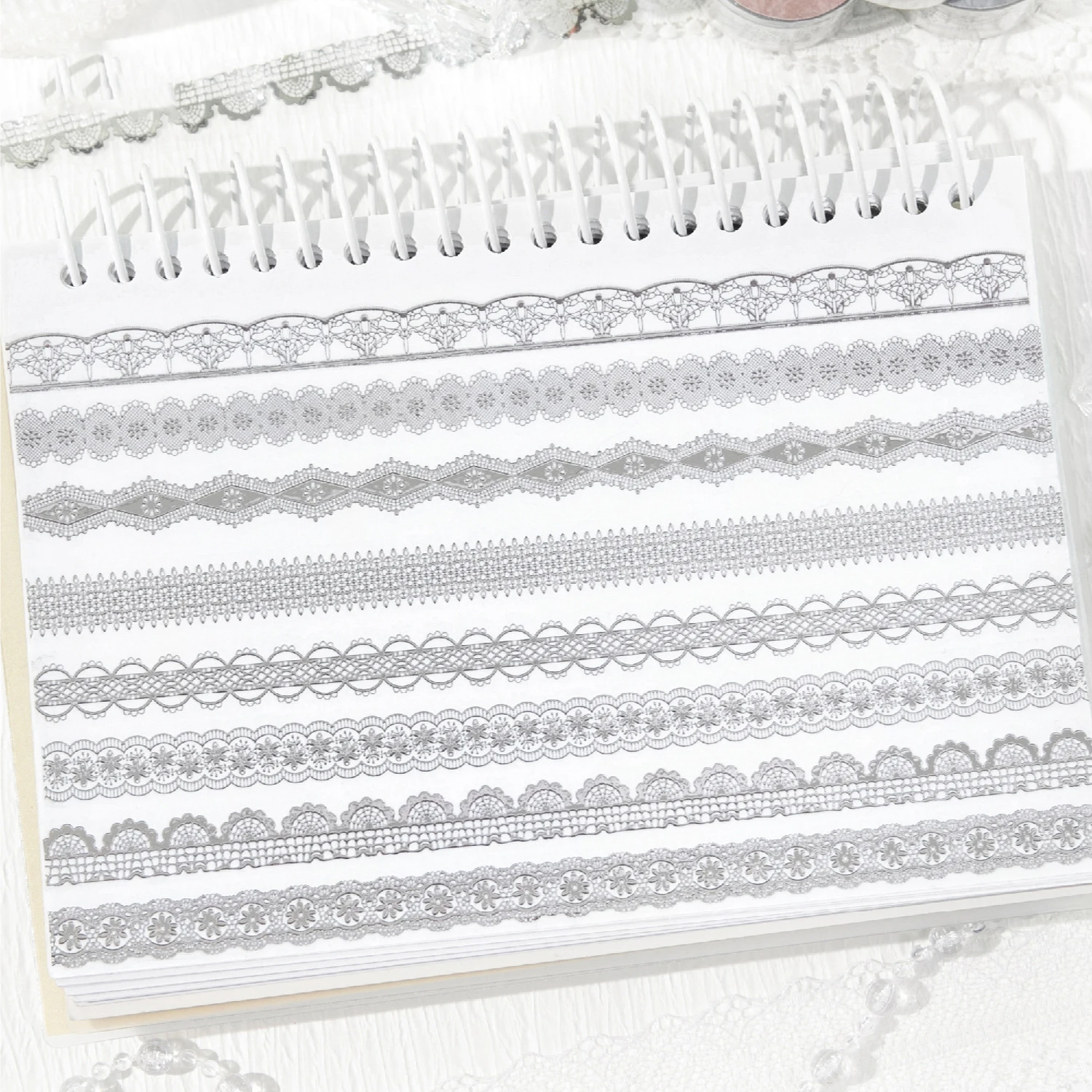 올 로맨스 시리즈 빈티지 레이스 플라워 홀로우 랜드스케이프 PET 테이프 창..