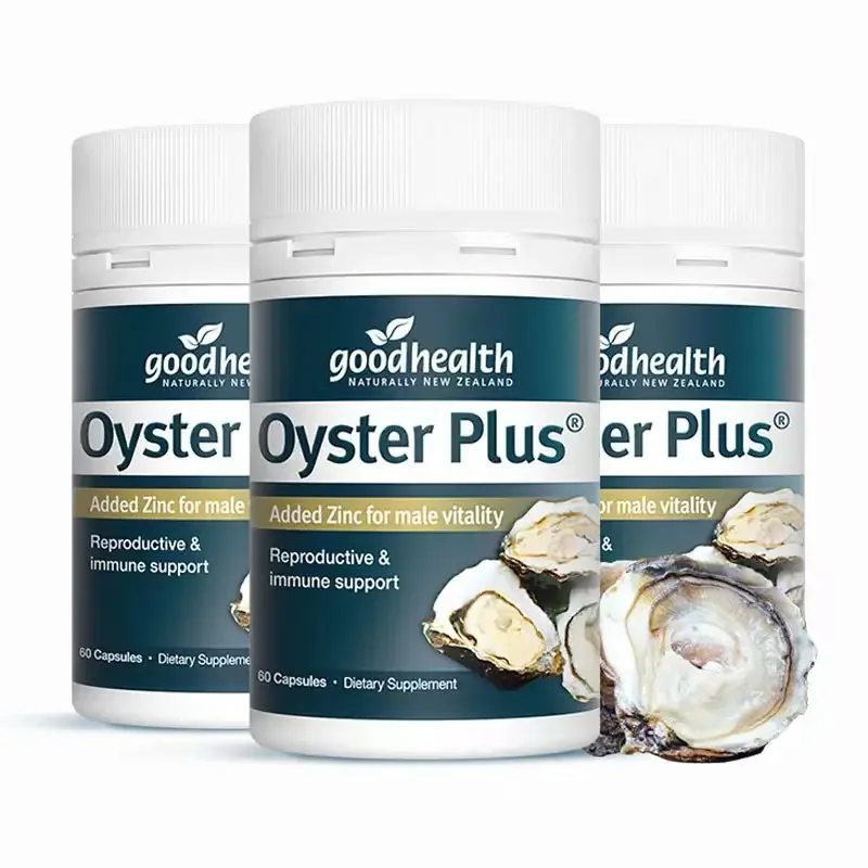 

3 Bottles NewZealand GoodHealth Oyster Plus Zinc 60 Vege Capsules Male Tonic Reproductive Health Men Vitality