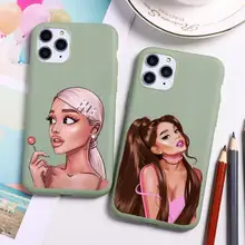 

Thank U Next Cute Girl Phone Case For iphone 13 12 11 Pro Max Mini XS 8 7 6 6S Plus X SE 2020 XR Candy green Silicone cover