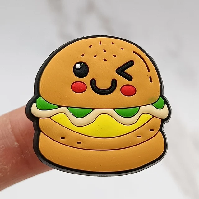 Dropshipping 1Pcs PVC Shoe Buckle Accessories Funny DIY Cute Food Shoes Decoration Jibz For Croc Charms Kids X-mas Gift M