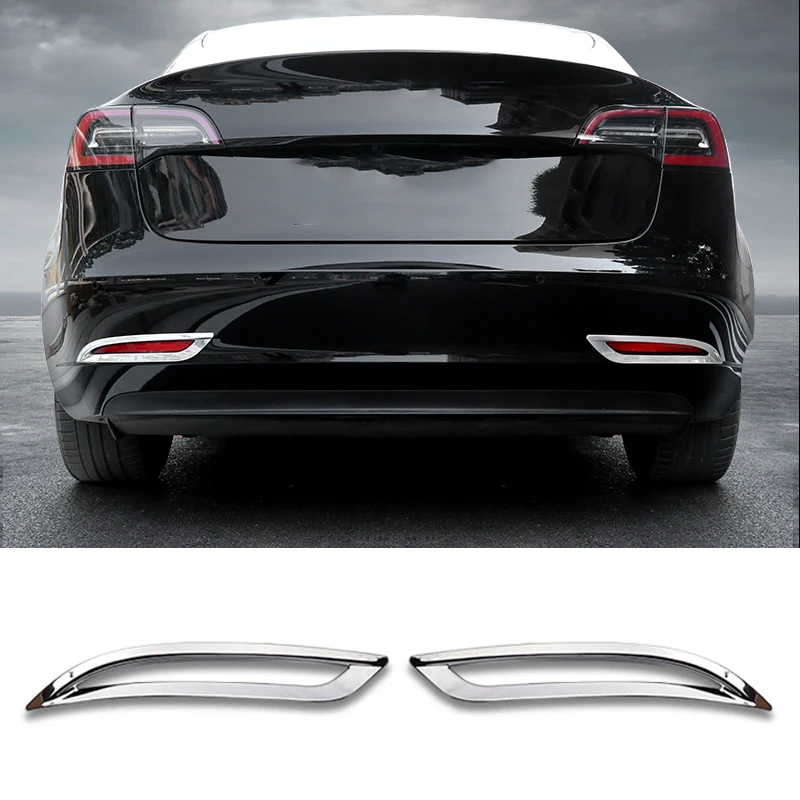 Rear Fog Lamp Decorative Frame Tail Light Protective Cover Modified Accessories Decoration Carbon Pattern For Tesla Model 3
