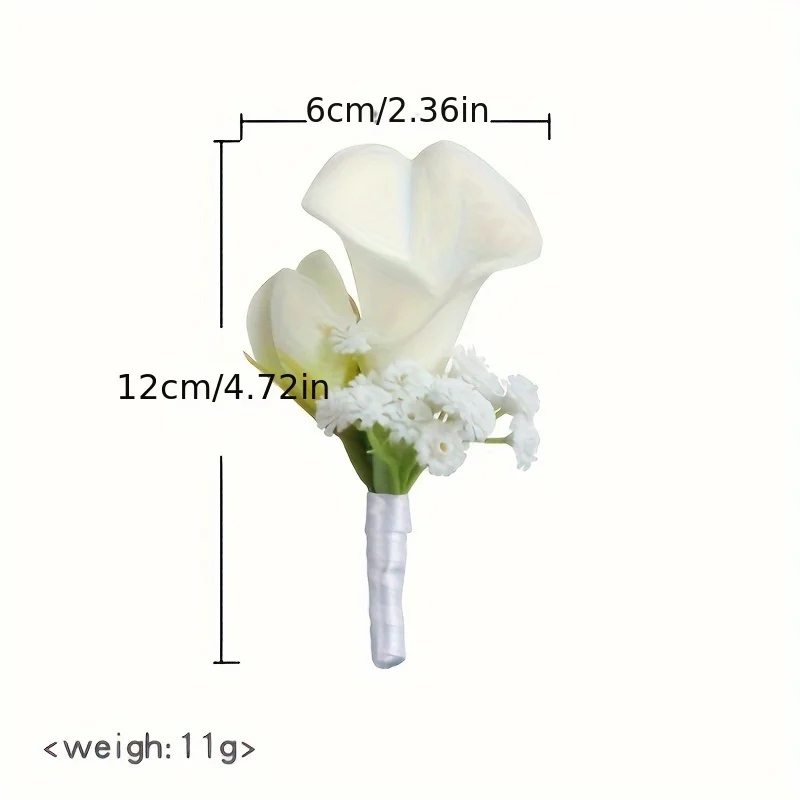 Wedding accessories bridegroom bride corsage bridesmaid sisters wrist flower banquet boudoir hand flower imitation calla lily - 3