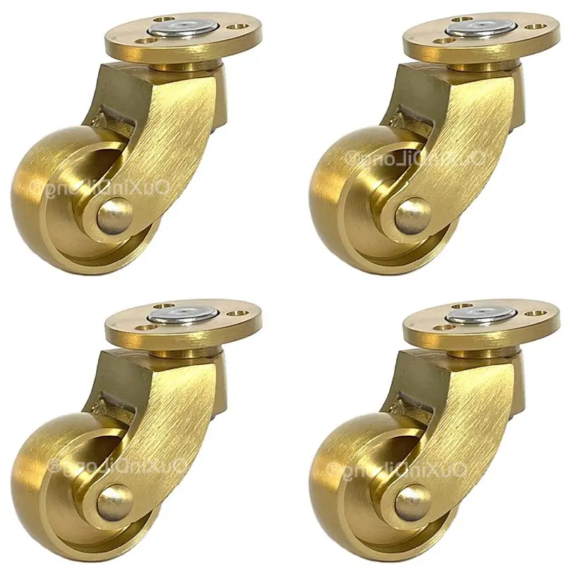 HOT 4PCS 1'' Brass Wheels 360° Swivel Universal Furniture Casters Table