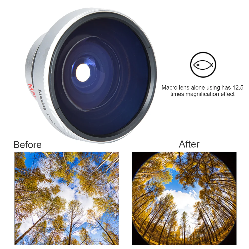 Obiettivo Fisheye Aggiuntivo per Fotocamera, Lente Fisheye da 37mm Impermeabile per Fotografi, Accessori per Fotocamera, Regalo - Image 2