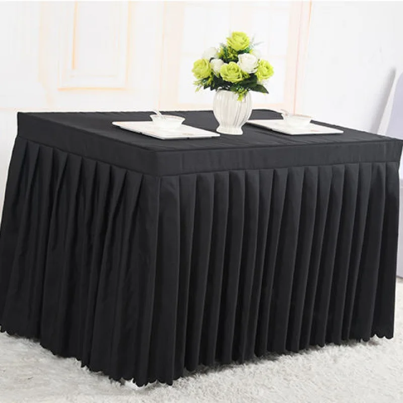 Table Skirt Conference Tablecloth Cold Dining Sign-in Desk Exhibition Activity Desk Cover Red Rectangular Table Cover
