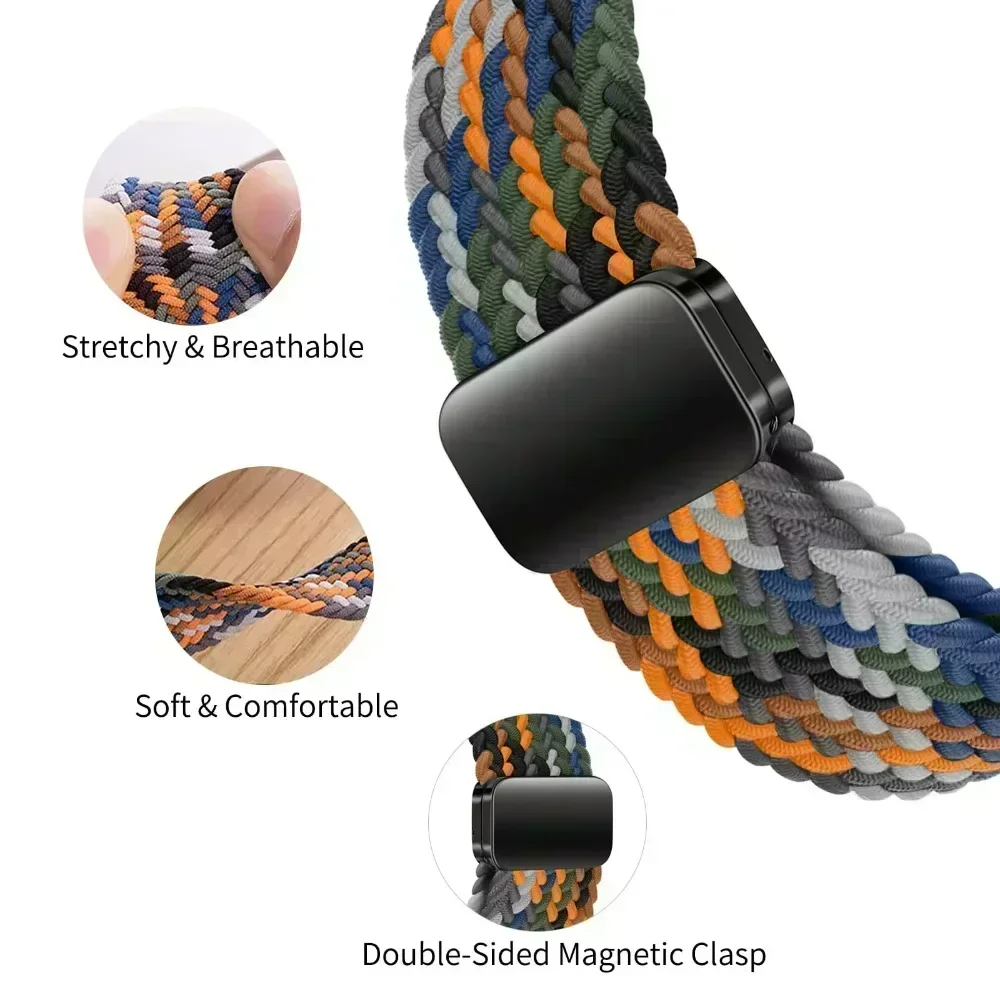 Magnetic Braided Nylon Watch Band - 22mm & 20mm Strap