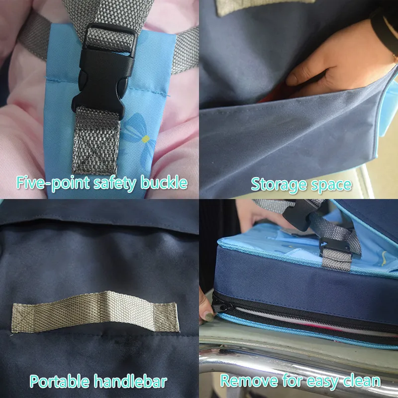 Children Booster Seats Kids Booster Seats Portable Baby Dining Seat Kids Children Booster Seats Highchair Cushion Baby Chair Bag Foldable Infant Travel Booster Seat