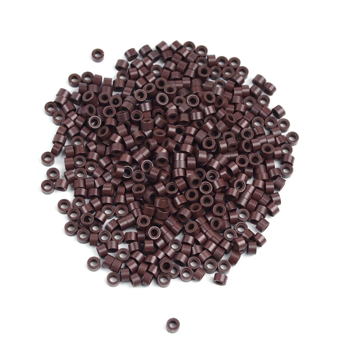 300개 5.0mm 헤어 링 마이크로 비즈 링크 링 실리콘 라이닝 알루미늄 나노 비즈 헤어 익스텐션 도구