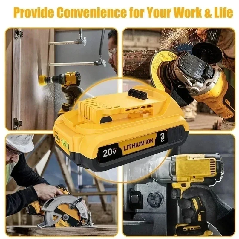 20V Baterry For Dewalt DCB200 Replacement Battery DCB200 DCB101 DCB115 3000mAh Power Tool Baterry For Dewalt Li-ion Batteries - Image 3