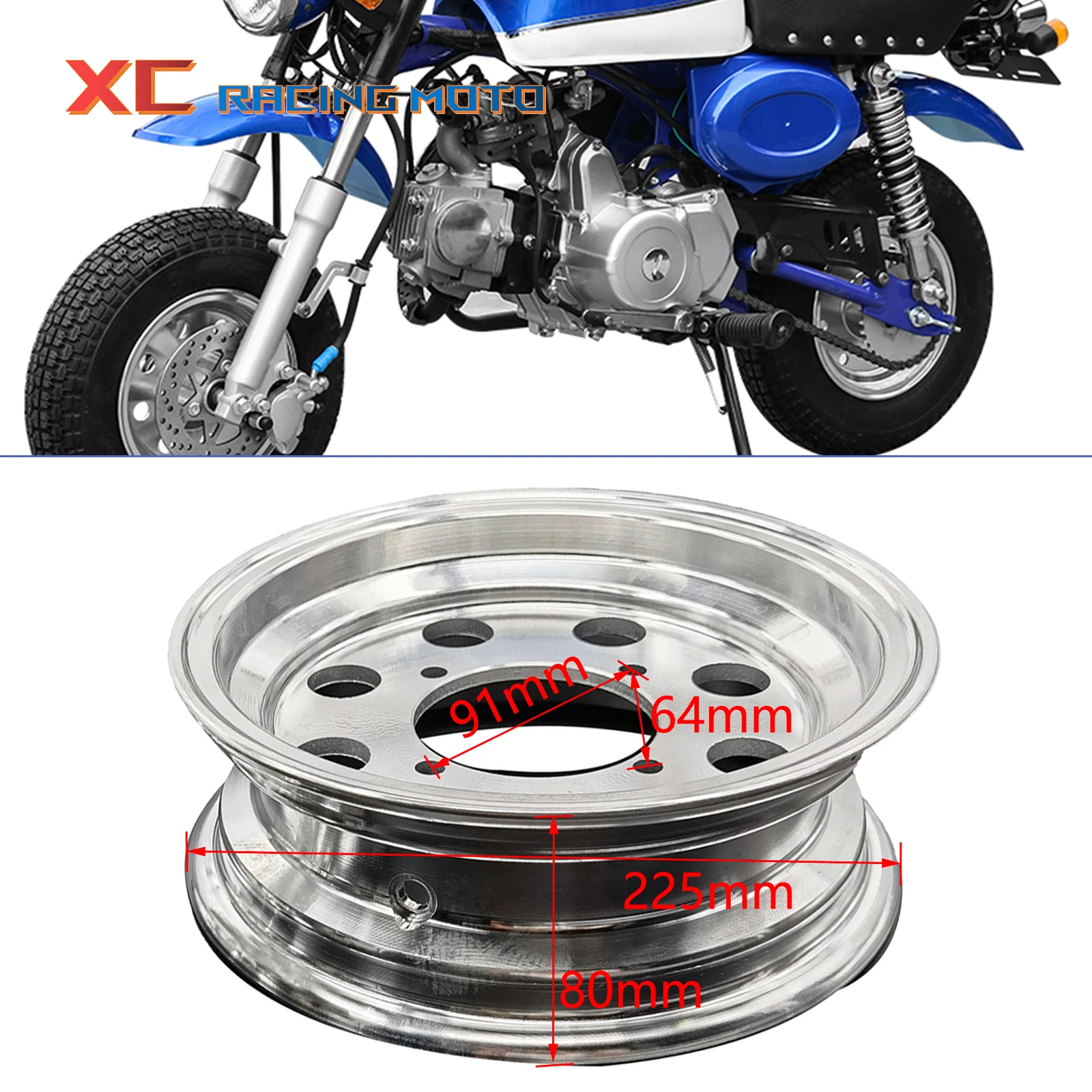 8InchElectroplatedRimAluminumWheelHubModifiedForHondaZ50Z50A