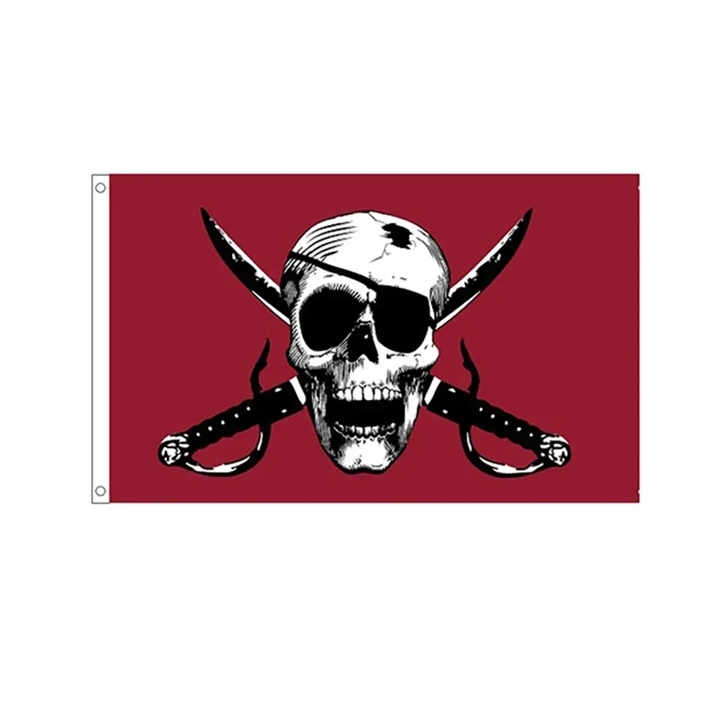 

JimonFlag 90x150cm Crimson Skull Flag Polyester Printed Banner For Decor