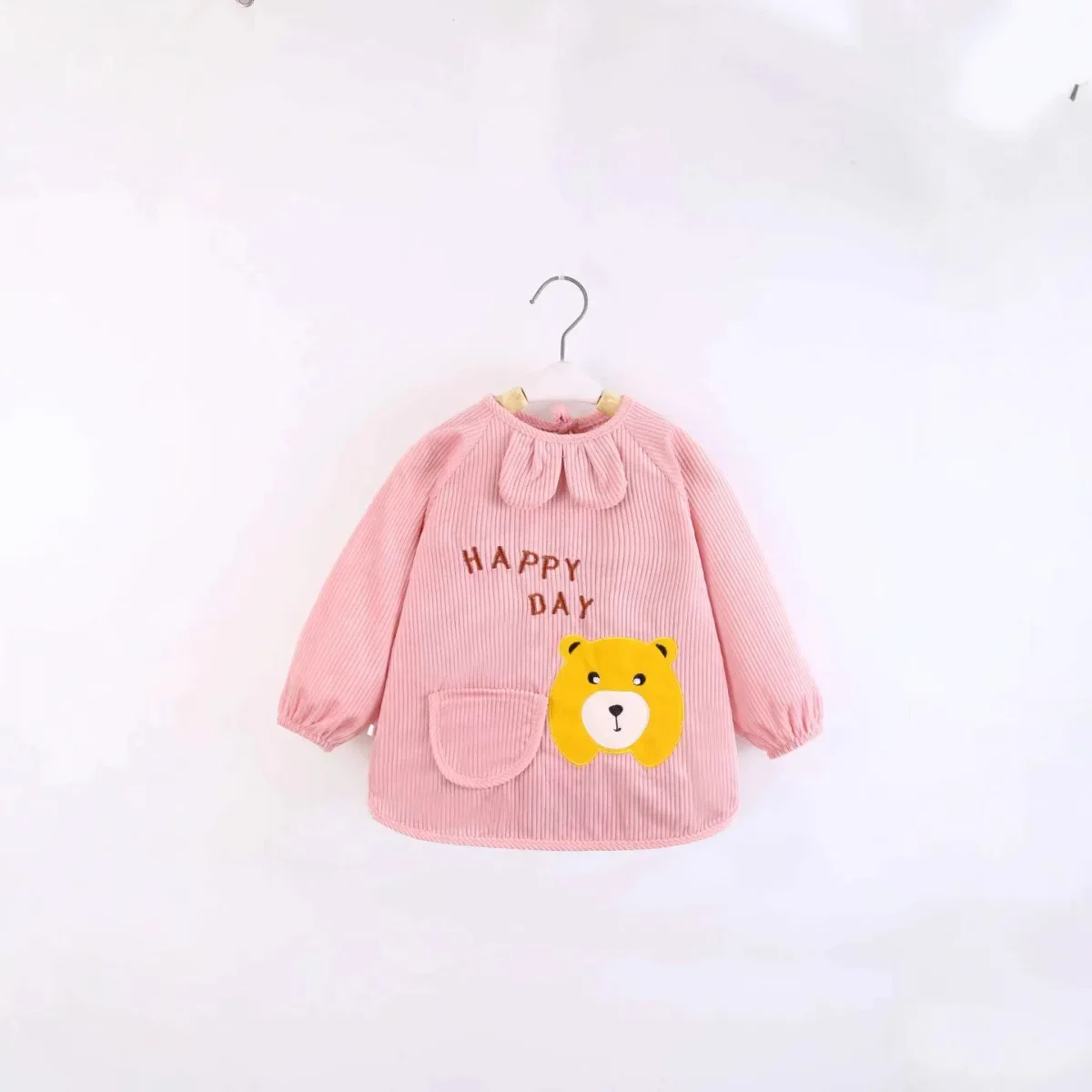 Pure Cotton Baby Feeding Apron Long Sleeve Autumn Winter Style Child Eating Coverall Dirt Resistant Protective Clothing