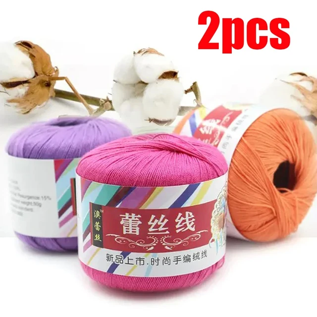 100% Cotton 50g/Pcs 0.8mm Lace Crochet Yarn By Crochet Hooks Hand-Knitted  baby Silk Thin Yarn For Knitting - AliExpress