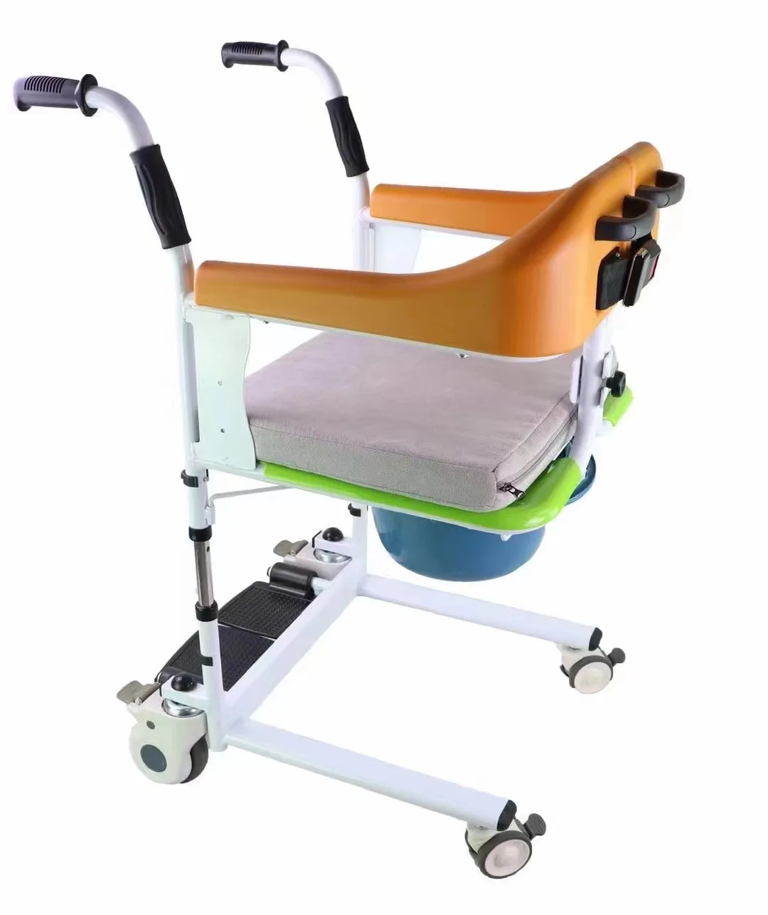Handicapped Medical Safety Patient Transfer Lift Chair Adjustable Rotating Commode Chair 3