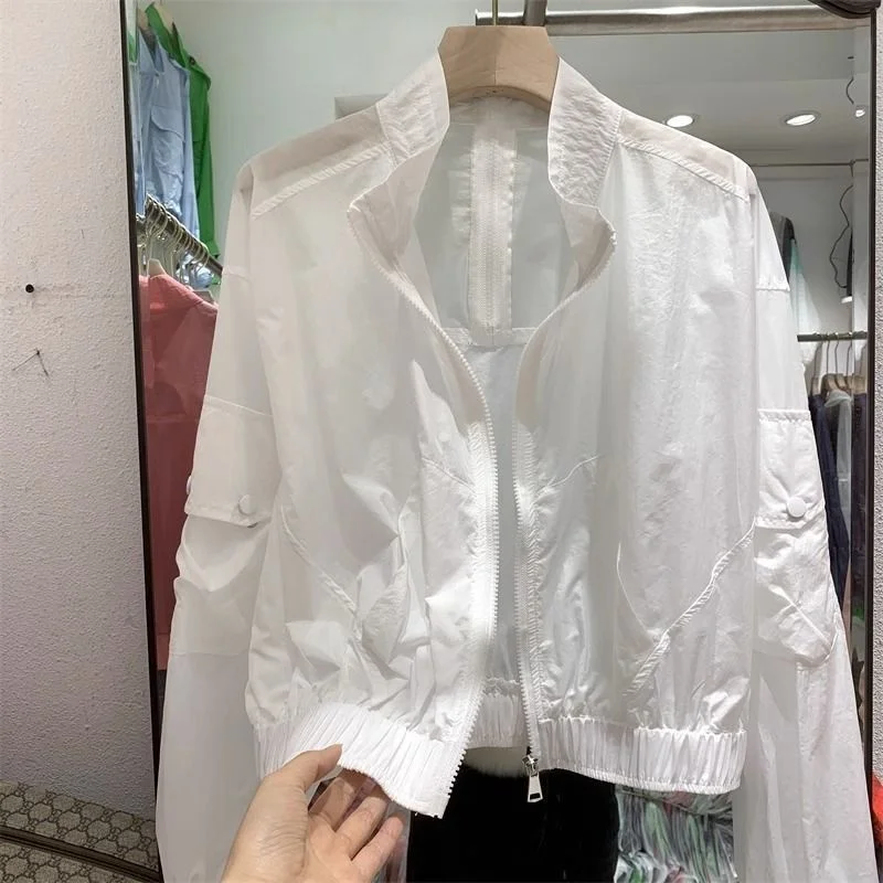 

Korean Casual Sun Protection Clothing Women UV Protection Loose fitting Sun Protection Trench Coat Summer Autumn Outwear Female
