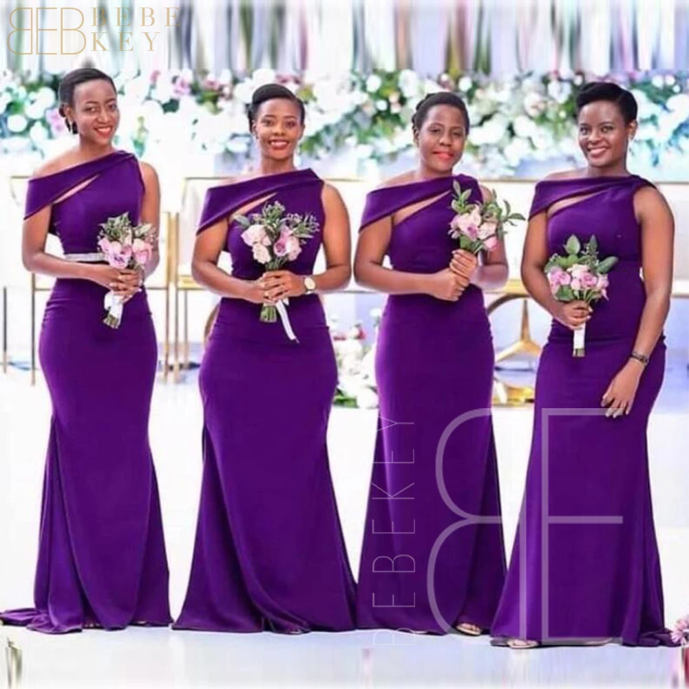 

Grape Satin Bridesmaid Dresses One Shoulder Wedding Party Dresses for Bridesmaids Woman 2024 Mermaid Elegant Gowns Weddings Robe