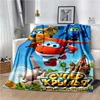 Cartoon Anime Super Wings Throws Blanket for Bedding Picnic Kid Super Soft Cute kawai high quality Flannel Blanket birthday gift 4