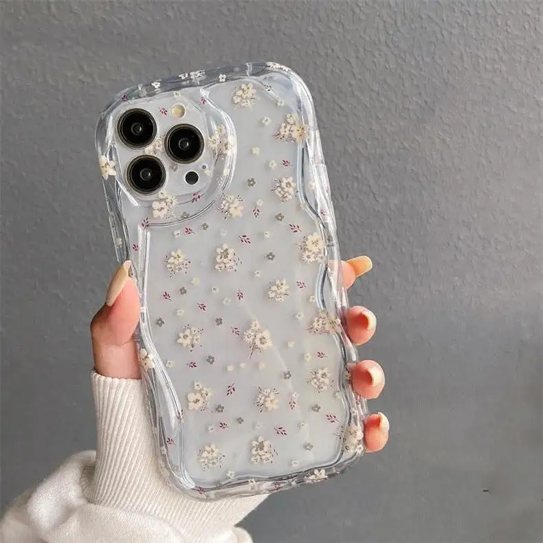 Clear Floral Tulip Phone Case with Small Flower Design