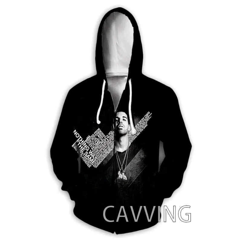 

New Fashion 3D Print Rapper Drake Zipper Hoodies Zip Up Hooded Sweatshirts Harajuku Hoodie Hip Hop Sweatshirts Z01