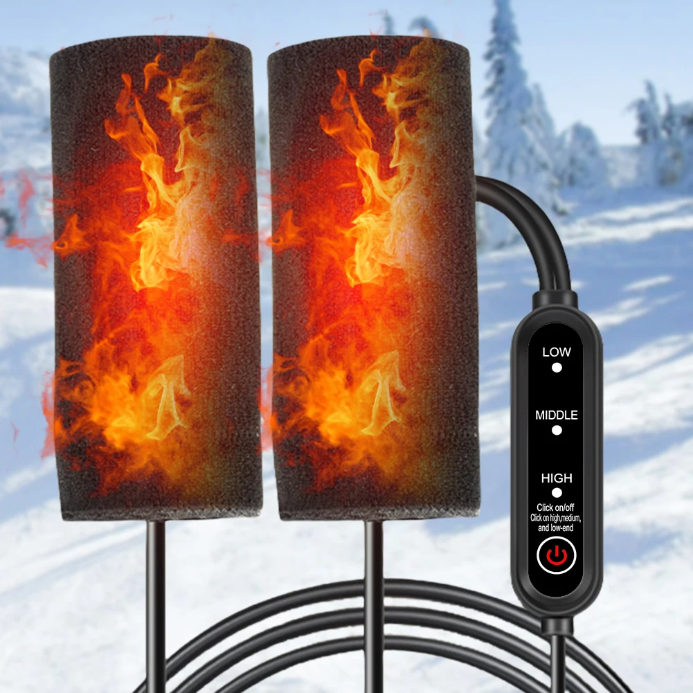 12V USB Motorcycle Electric Heated Grip Cover Anti Slip Electric Heated Handle Cover Handlebar Heater Warmer for Outdoor Riding