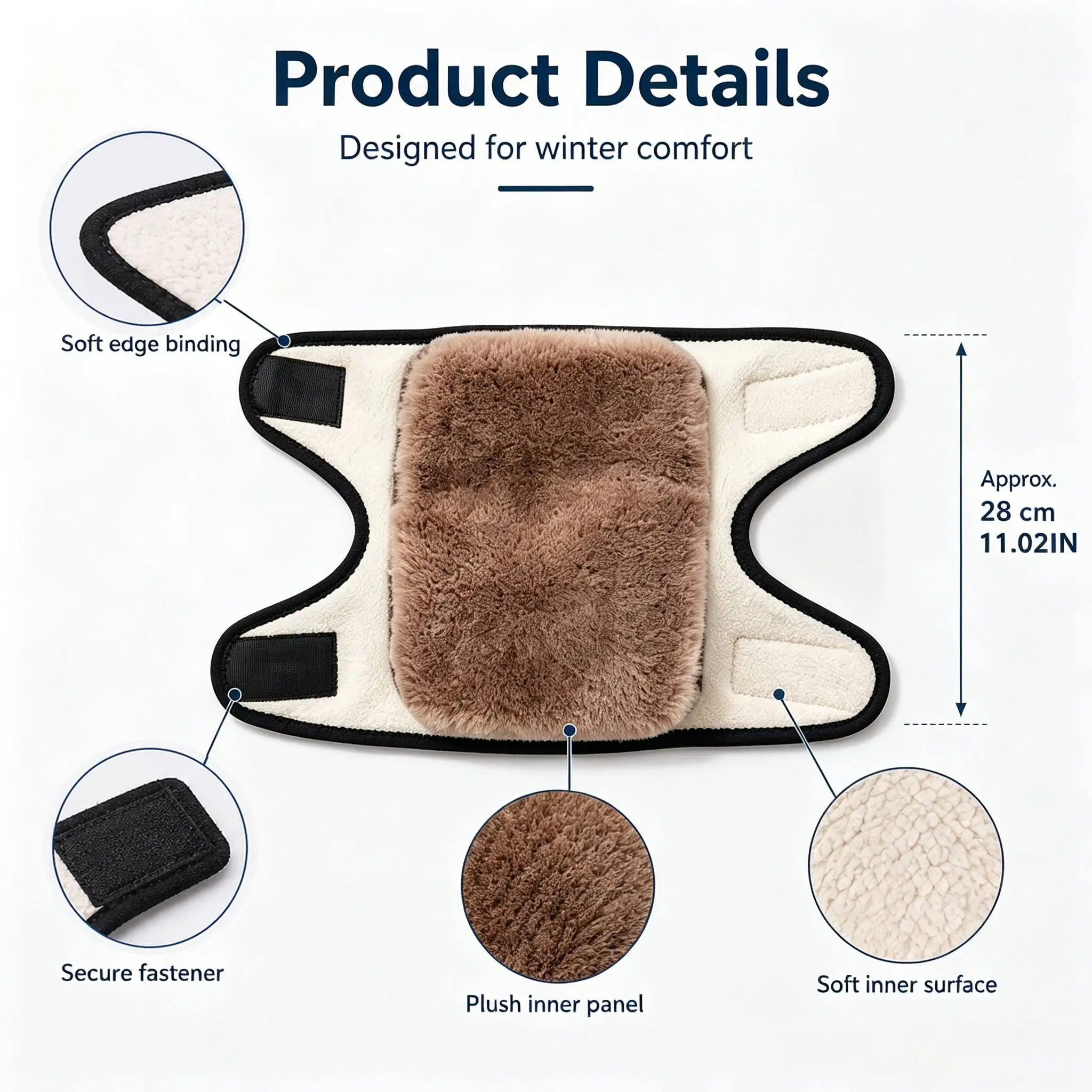 1/2/3PCS Winter Thicken Warm Knee Pads Adjustable Ski Cycling Leg Warmer Sleeves Knee Protector Plush Two-layer Knee Protector
