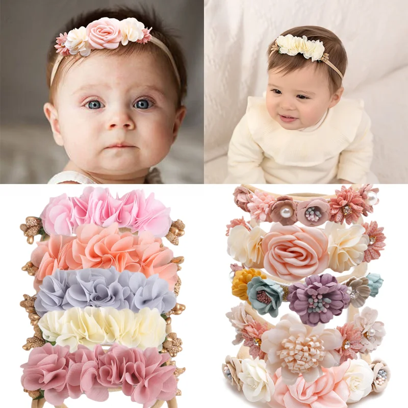 Hairband Kids Girls Headbands Headwear 24 Girls Baby Flower Headbands
