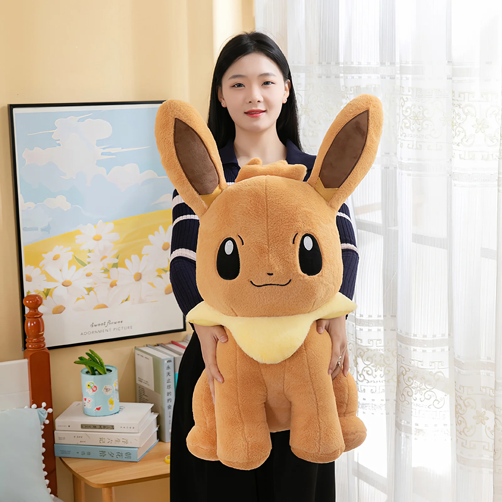 70cm Anime Pokemon Pikachu Plush Toy Cartoon Eevee Pokémon Soft