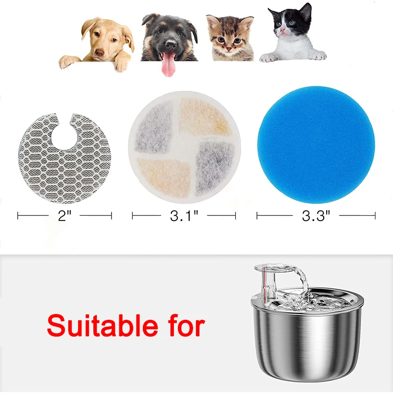 Title 5, 8 Sets WF150 Cat Water Fountain Filters Replace...