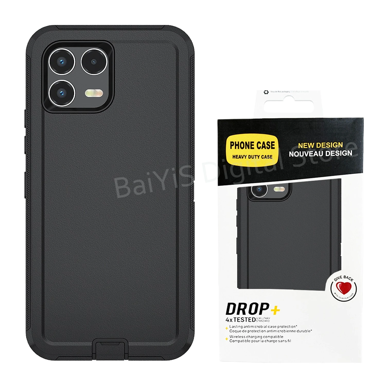 Durable Heavy Duty Hybrid Defender Phone Case - 3-Layer Armor Shockproof Protective Cover