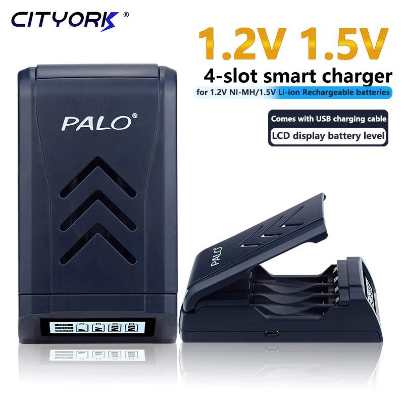 

4-Slot 1.2V 1.5V Universal Fast Smart Intelligent Battery USB Charger For 1.2V AA AAA NiCd NiMh 1.5V Li-ion Rechargeable Battery