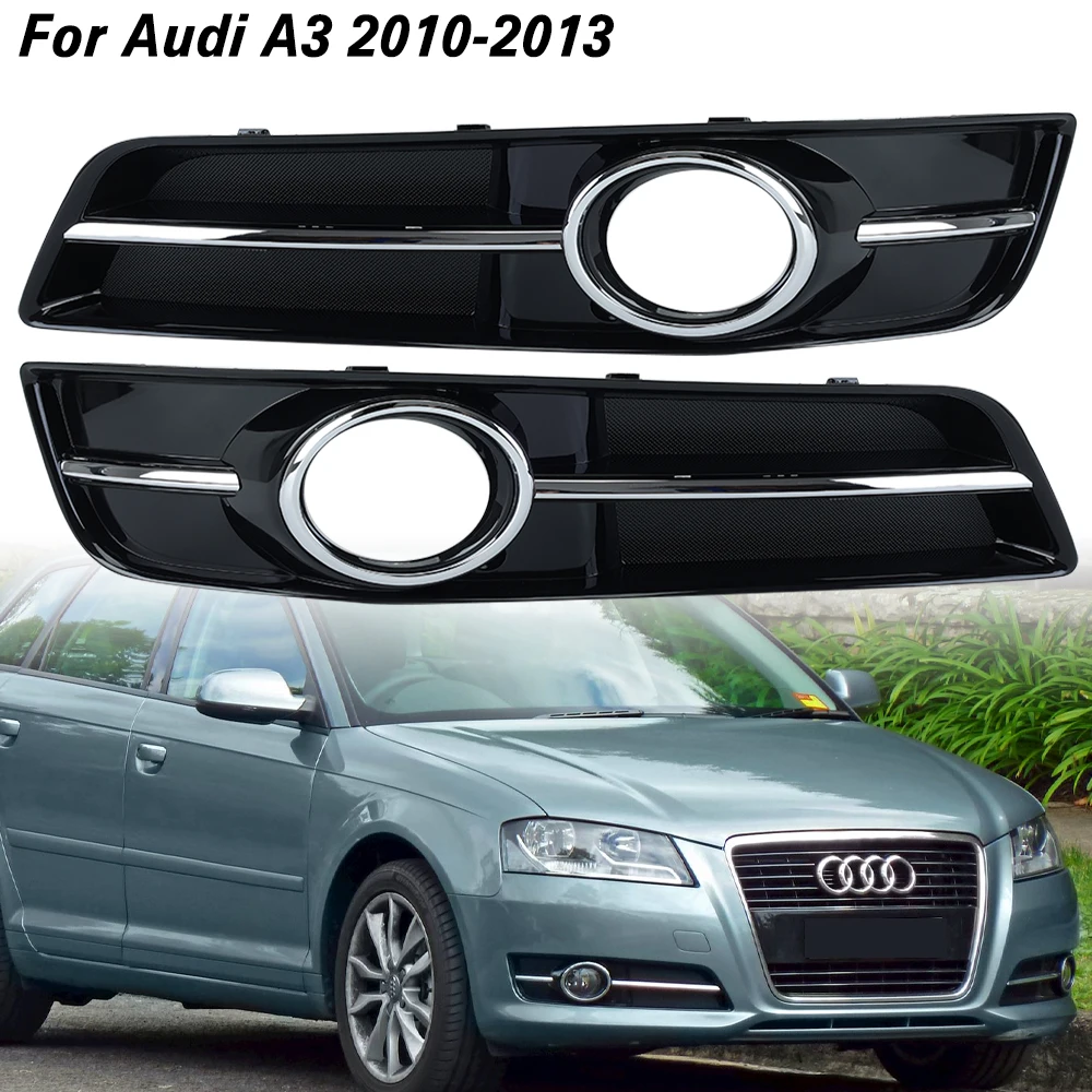 For Audi A3 2010 2011 2012 2013 Fog Lights Cover Car Front Bumper Fog Lamp Frame Grille Auto Accessories 8P0807681J 8P0807682J