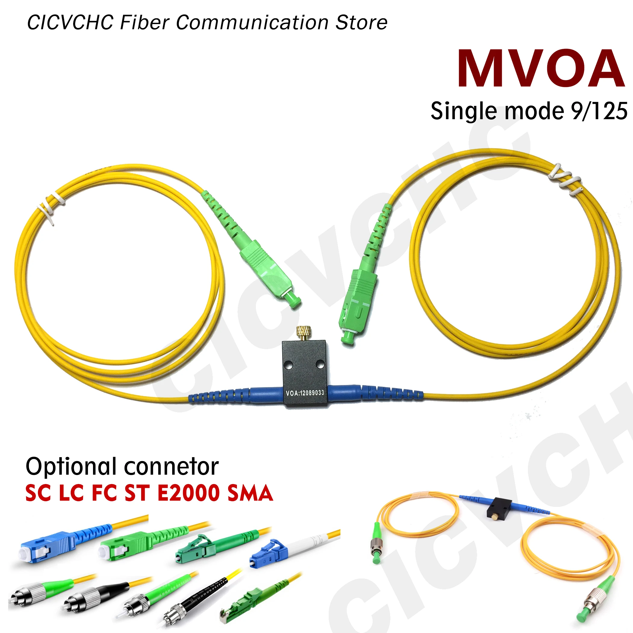 

MVOA Fiber Optic VOA In-Line Attenuator-MVOA, SM, 0~60dB, 2.0mm tube, FC, SC, LC,ST, SMA