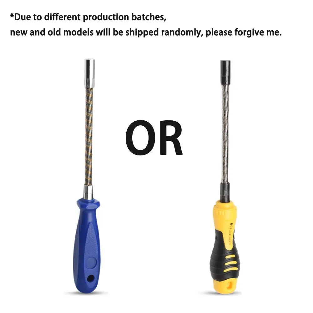 Socket Screwdriver Non-slip Flexible Screwdriver Hand Tools Multifunctional 7mm Screwdriver Wrench Spring Hex Screw Bit Bendable