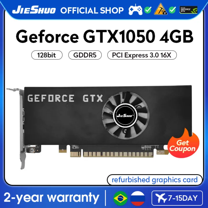 

JIESHUO NVIDIA GTX 1050 4GB video graphics card GDDR5 128bit 14nm gpu gtx1050 4g for PC desktop games Office 1050 gtx pci-e 3.0