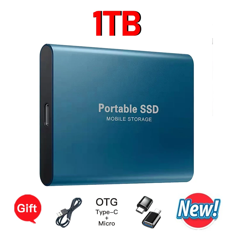 Портативний SSD 1 ТБ Оригінальний жорсткий диск USB3.1 Високошвидкісний жорсткий диск Type-C Solid Disk 4 ТБ 8 ТБ Зовнішній SSD для телефону/Loptop/ПК
