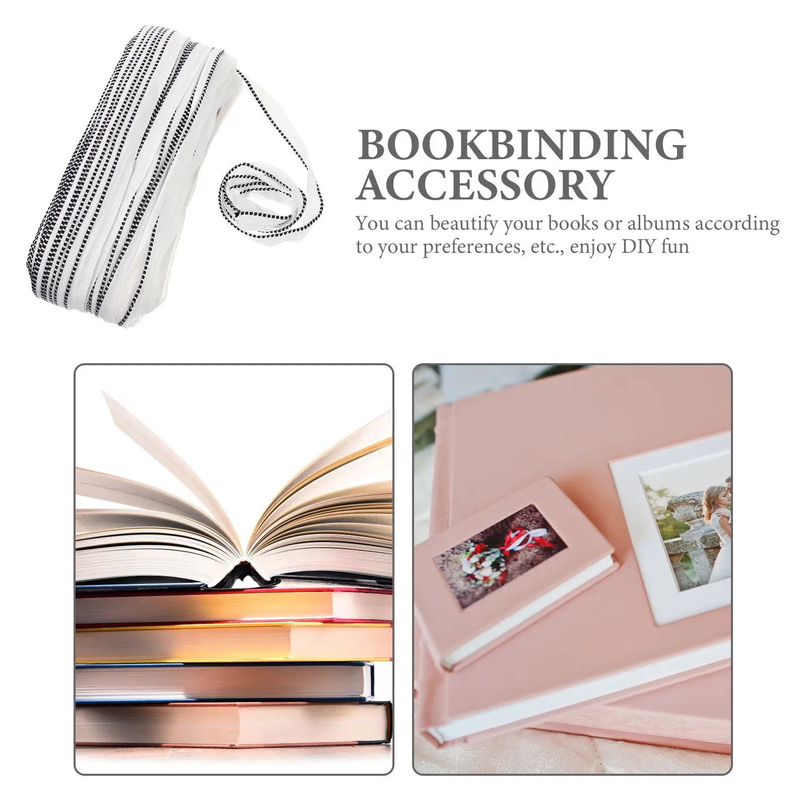 1 롤 북 헤드밴드 하드커버 책 장 바인딩 벨트 DIY 앨범 제작 제본 재료 용품