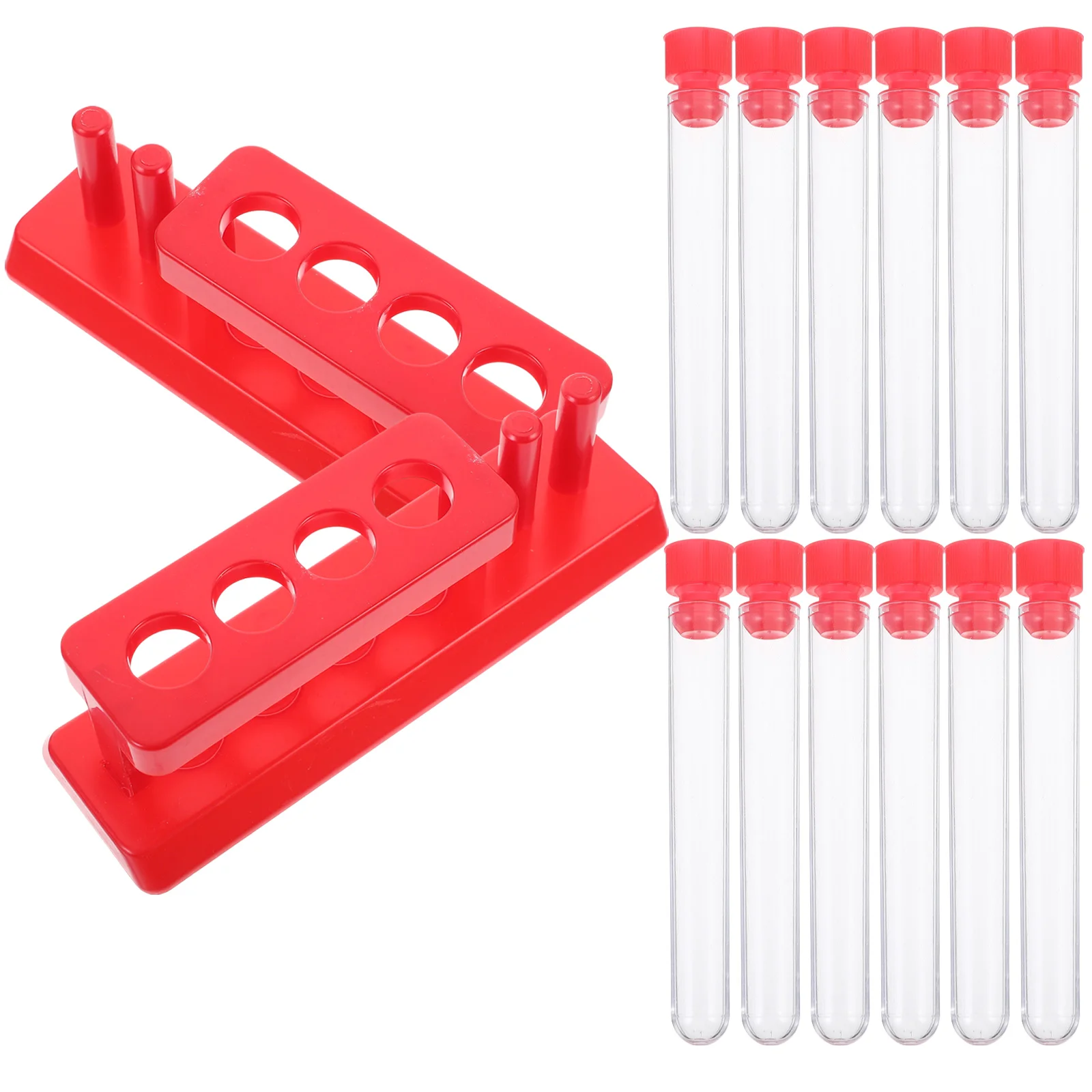 

Test Tube Kit Laboratory Testing Sample Tubes Tool and Rack Plastic Science Learning Tools