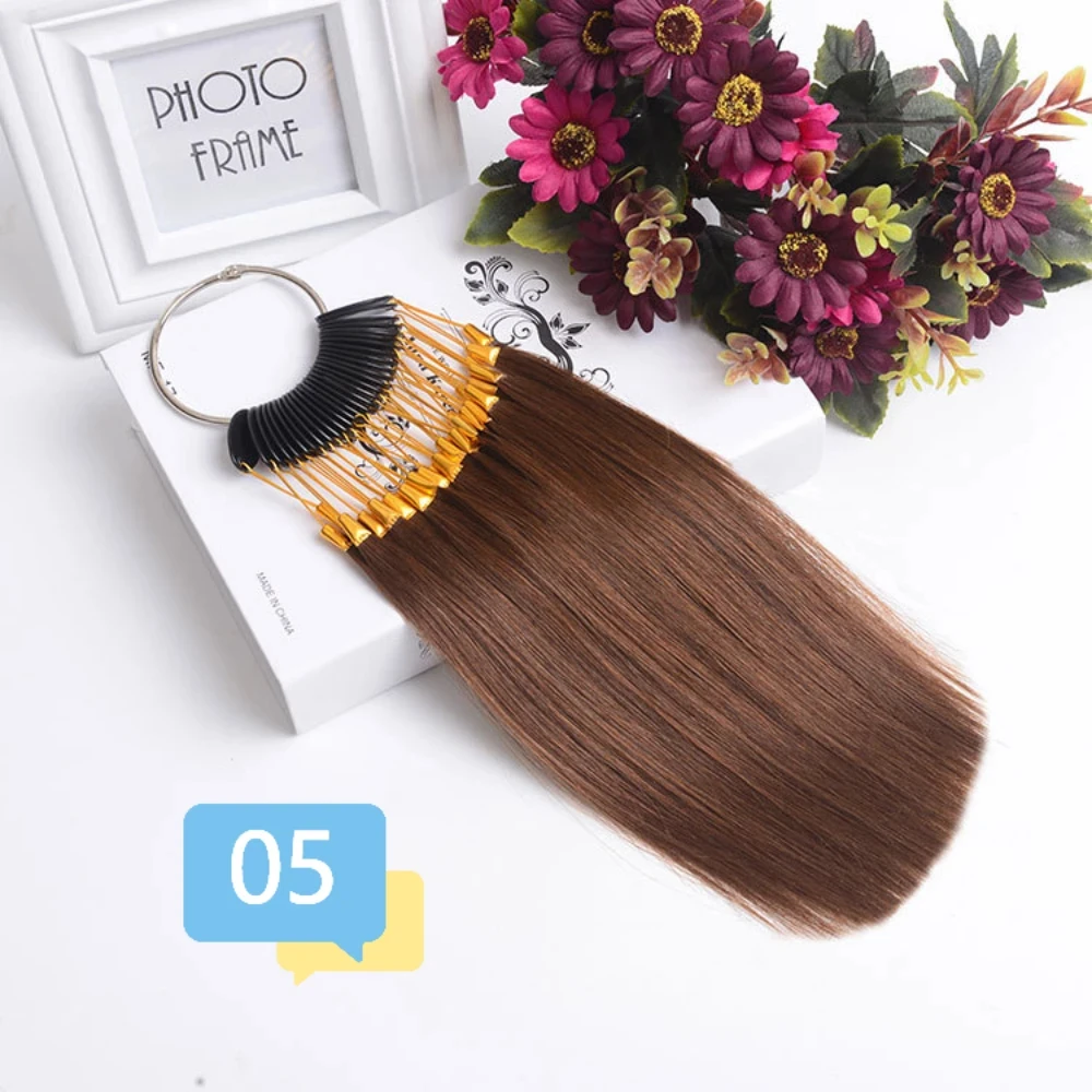 30 stand Human hair chart samples with numbers Test strands of hair for extensions salon natural color levels chart