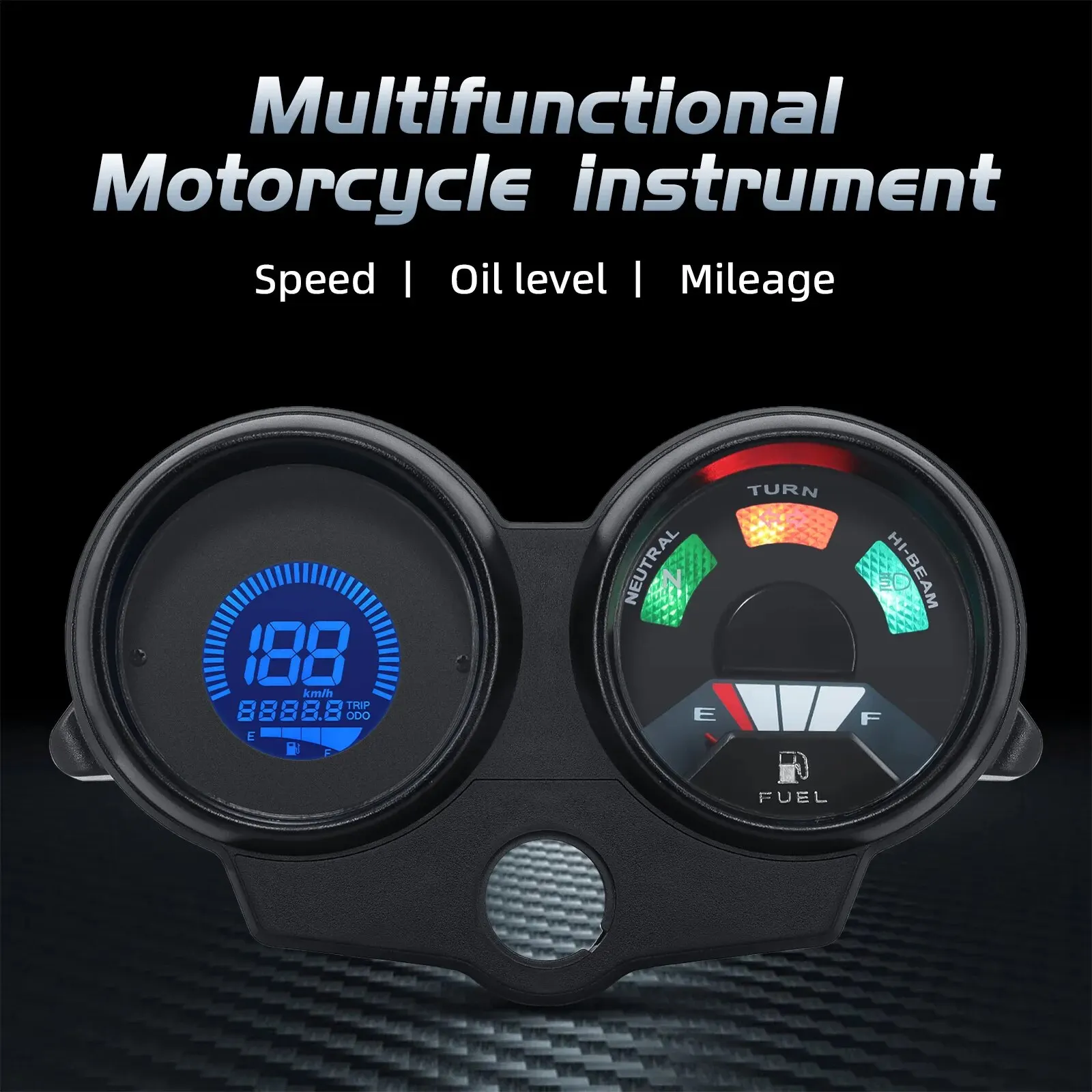 MotorcycleDashboardSpeedometerKmhOdometerMeterNGearFuelLevel