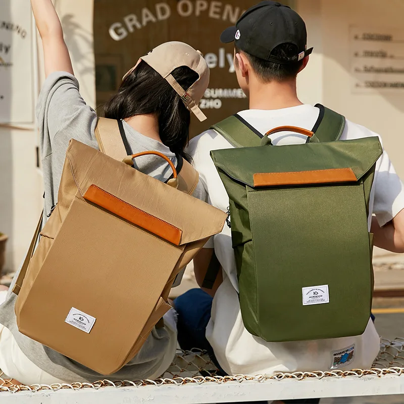 Laptop backpack 15.6-inch travel USB charging large capacity men's and women's minimalist Oxford cloth backpack