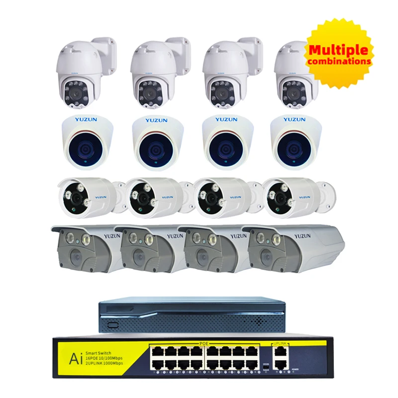 

CCTV Camera 360 Degree POE 16ch POE Camera System 100m OEM Mini 4-16 Port POE Switch 48V 24V For Access Point IP Camera IP Phone