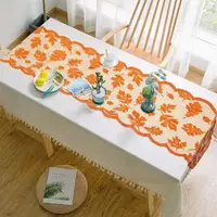 Maple Leaf Lace Table Runner Autumn Tablecloth Table Decoration For Thanksgiving Harvest Season 2